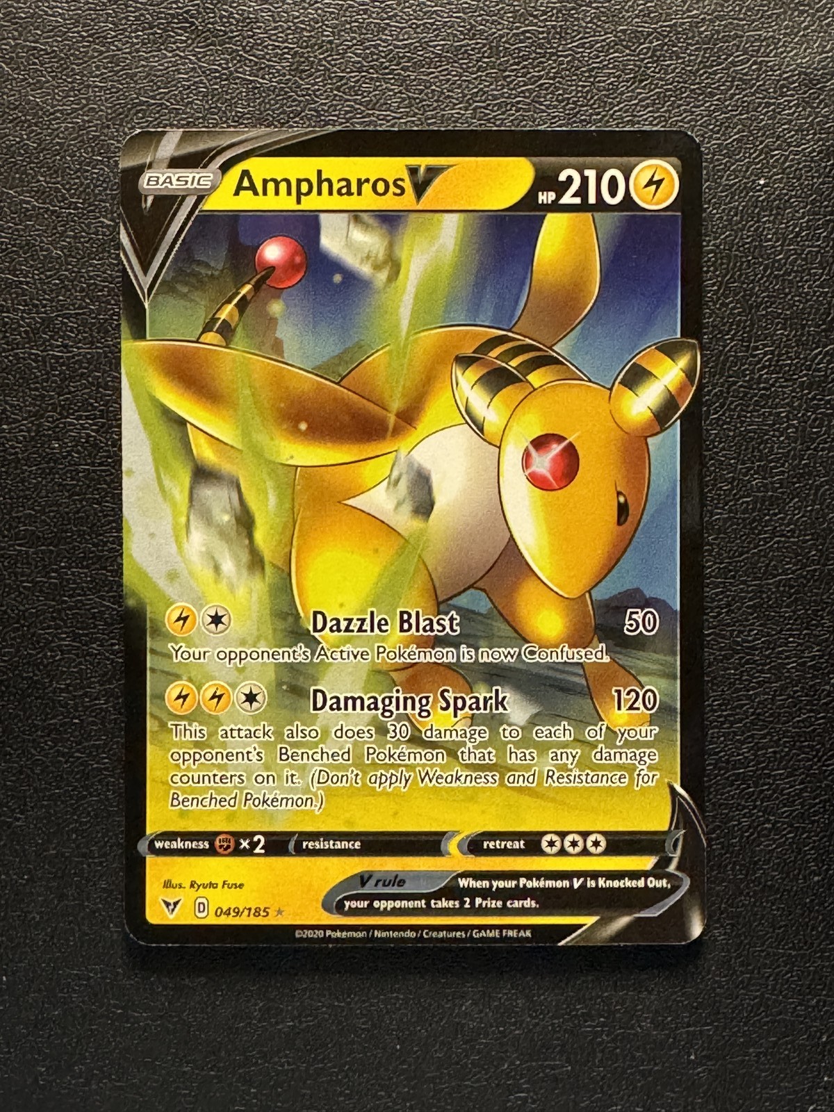 Ampharos V 49/185 Vivid Voltage Holo Rare V NM