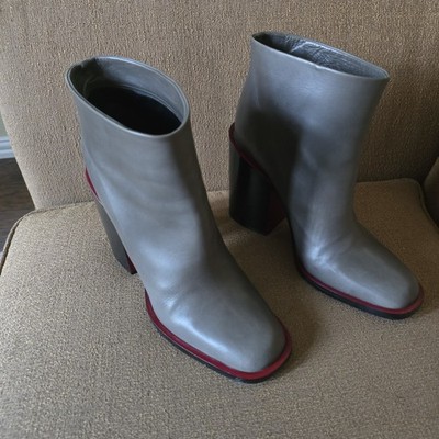 Jil Sanders Gray Ankle Boots Size 41
