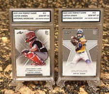 “2” Carter Jensen 2020 LEAF PERFECT GAME Graded GEM-MT 10” ROOKIE LOT #11 & #22