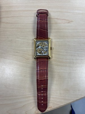 SEWOR Men's Mechanical Skeleton Transparent  Style Leather Wrist Watch