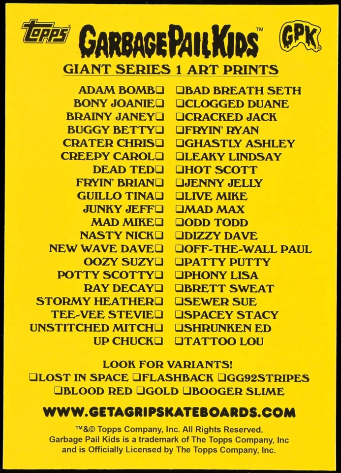 Get-A-Grip Garbage Pail Kids Giant Art Print 5x7 ~ LOST IN SPACE ~ Leaky Lindsay - Image 2 of 2