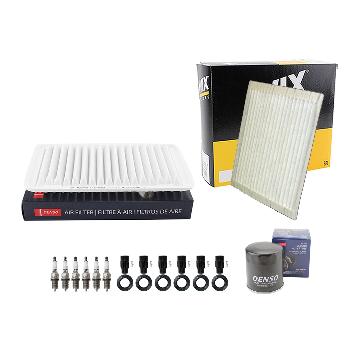 Denso Tune Up Kit NGK 6 Spark Plug  Boots Kit for Highlander 3.3 V6 Auto 3MZ-FE