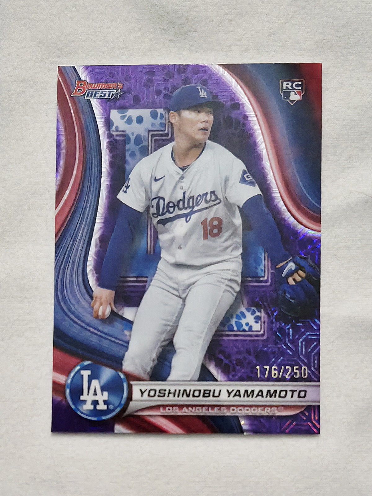 2024 Bowmans Best Yoshinobu Yamamoto PURPLE MOJO Refractor /250 RC LA Dodgers