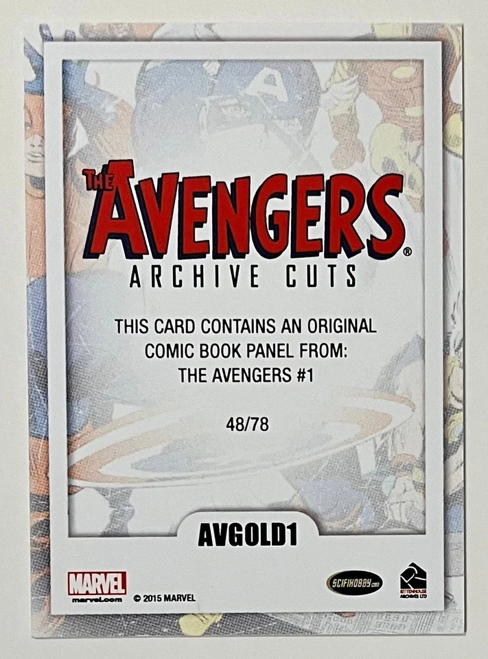 MARVEL COMIC CUT - 2015 - AVENGERS: SA - GOLD - AVGOLD1 - 48/78 - HULK - AV #1 - Image 2 of 4