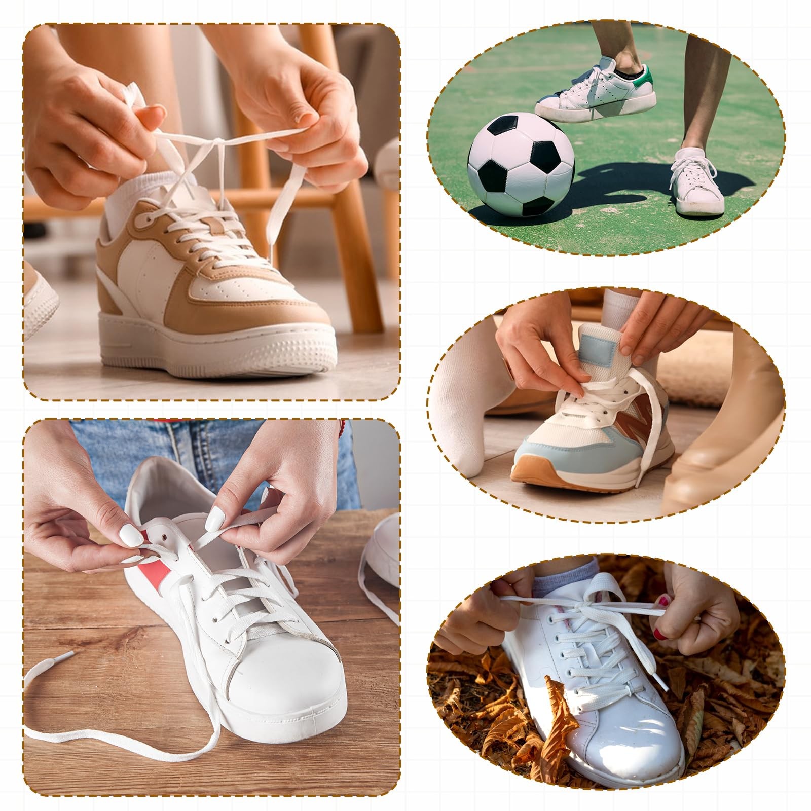 FdcZeyxior 120 Pairs Flat White Shoe Laces Bulk 47'' Long 5/16" Wide Replacem...