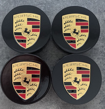 Porsche 911 718 Boxster Cayman Cayenne Macan Panamera 76 mm coperchio nero lucido