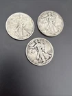 Silver coins- Set Of 3 Walking Liberty 90% Silver 1/2 Dollars 1934, 1940 & 1944