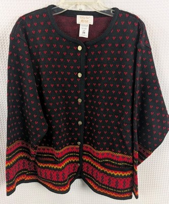 Vintage Tally-Ho Acrylic Knit Button Up Cardigan Sweater Size 2X