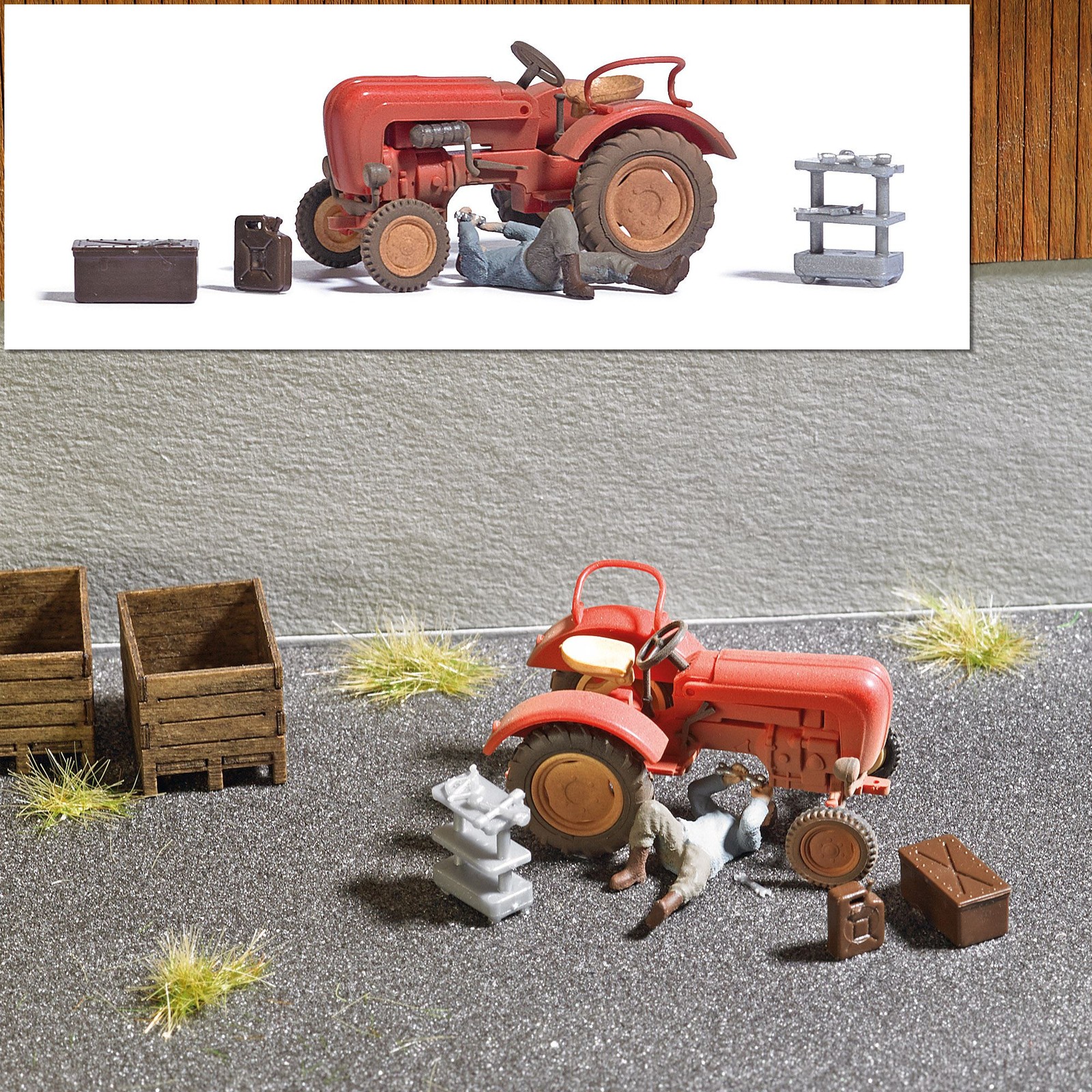 Action set: Tractor Repair HO/OO Gauge Busch 7937