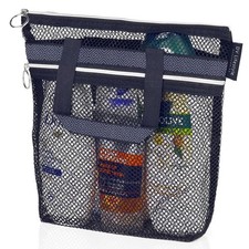 DV Lifestyle Mesh Shower Bag 10.2x9.9'' Quick-Dry Caddy with Small, Black