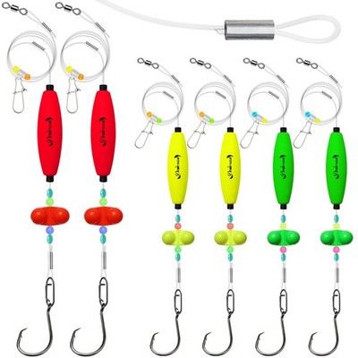 6pcs Catfishing Gear Santee Float Rig with Rattles 8/0 Circle Hook 90lb Tackle