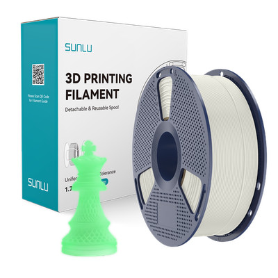 SUNLU 1.75MM Glühen im dunklen PLA Filament 1KG Weiß Filament, leuchten Grün
