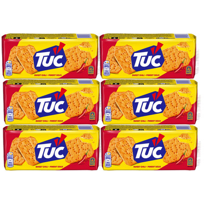  ️ 6x TUC Sweet Chili Crackers 100g | Thin Crispy Oven-Baked LU