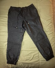 Women's Black Jogger Activewear Pants, Drawstring, Elastic Waist, Pockets