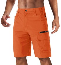 Men's Lightweight Quick-Dry Cargo Shorts for Hiking, Travel, Fishing, Casual 32