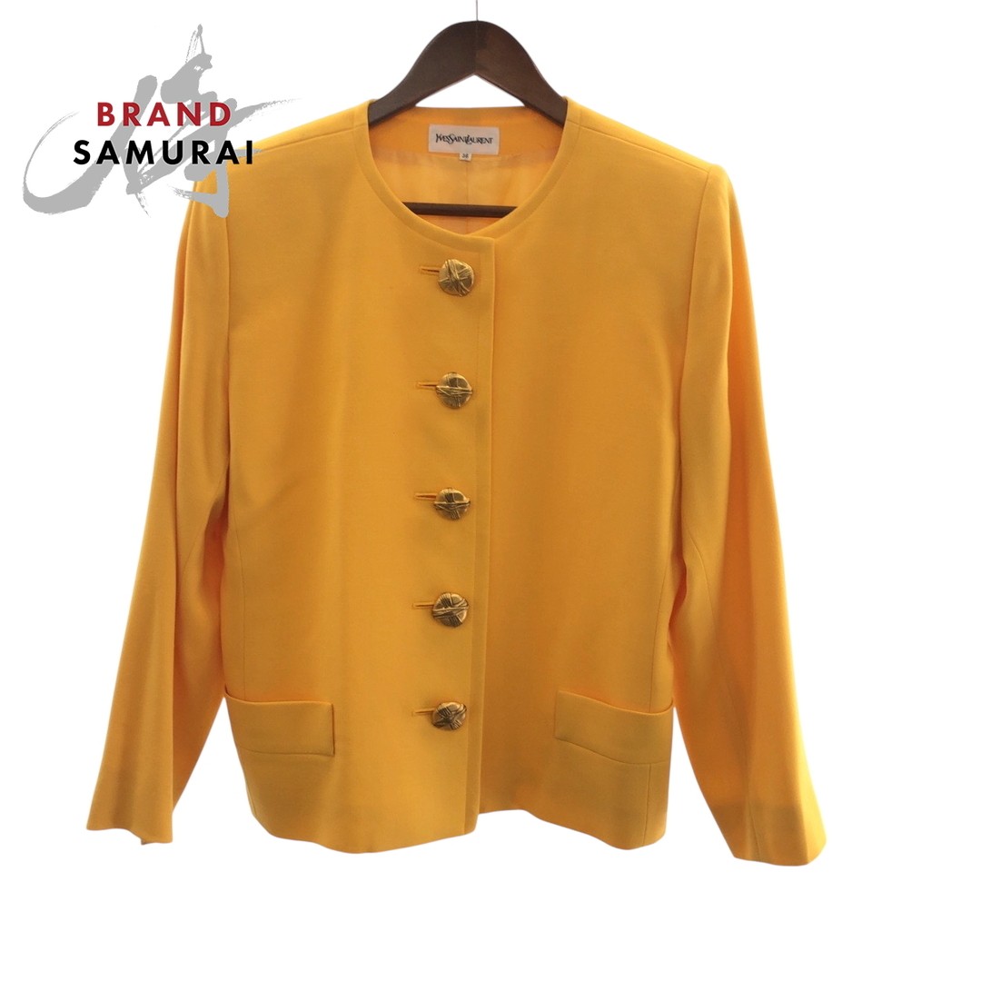 YVES SAINT LAURENT vintage YSL Jacket Yellow Gold Hardware wool thumbnail 13