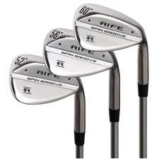 Mens Rife Spin Groove Wedge Set 52 / 56 / 60 Regular Flex Steel Right Handed