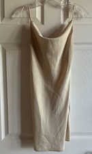 Urban Outfitters Ivory Slip Dress Short Adjustable Spaghetti Straps Cowl Neck XS