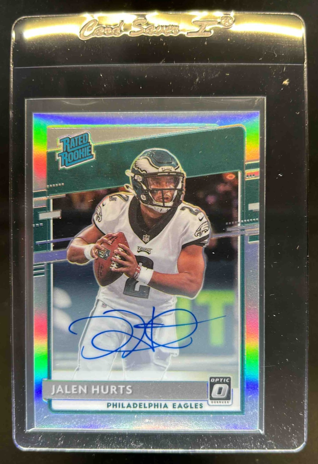 2020 Donruss Optic Jalen Hurts Rated Rookie Auto Holo RC #74/99 Eagles