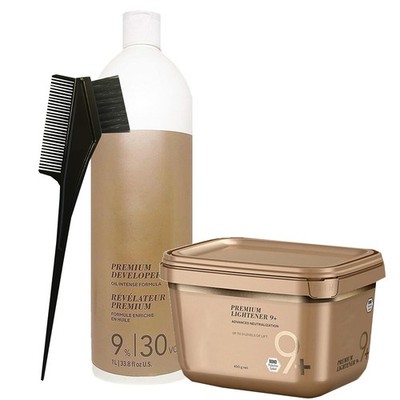 BlondeMe Lightener 9+ Premium Bleach 450 grams, Blonde Me Developer 9% / 30 Vo