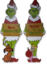 2 PCS Christmas Fence Peeker Yard Garden Signs,Christmas Fence Peekers Ornaments