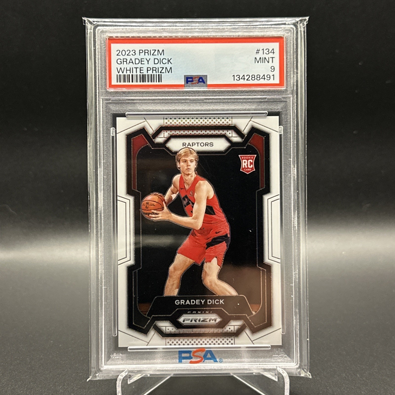 2023-24 Panini Prizm - Gradey Dick #134 White Prizm /175 Rookie RC PSA9 Mint