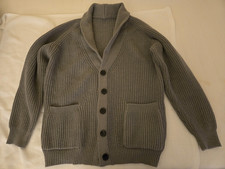 Men's gray cardigan button sweater