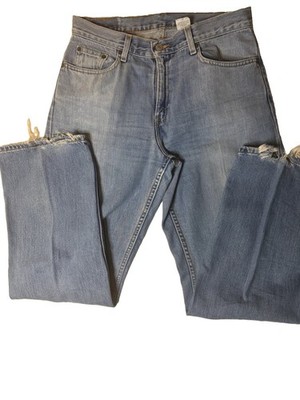 Y2K Levi s 577 LowerRise Loose Fit Jeans Women s Size 10 Light Wash Raw Hem 2001
