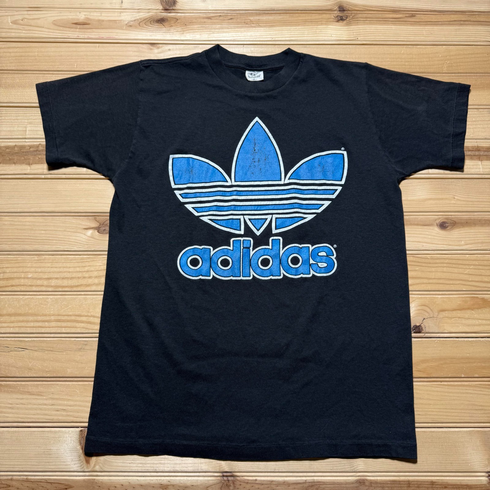 Vintage 80s 90s Adidas Trefoil Logo Single Stitch Graphic T-Shirt USA - Medium