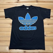 Vintage 80s 90s Adidas Trefoil Logo Single Stitch Graphic T-Shirt USA - Medium