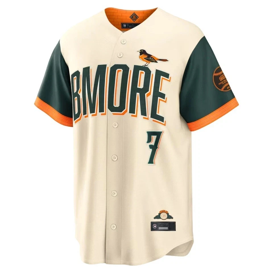 Men's Orioless Cream 2026 City Connect Stadium All Printed Baseball Jersey