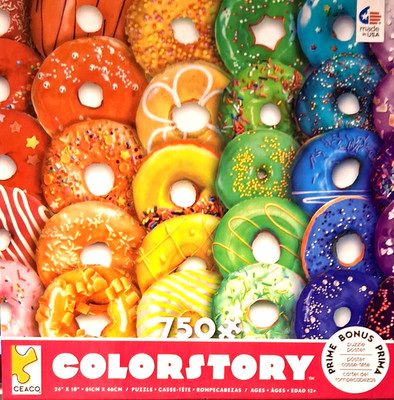 Colorstory 750 Piece Jigsaw Puzzle by Ceaco Featuring Donuts