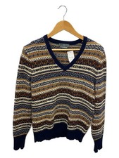 McQ Alexander McQueen Knit Sweater (Thick) Medium Wool Multicolor All-Over Print