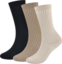 Women Dress Socks Soft Cozy Crew Socks Youth Casual Knit Fall Work Boot Sock Tro