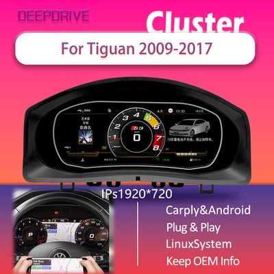 Digital Dashboard Cluster For Tiguan 2009-2017 virtual Instrument Paneel Cockpit
