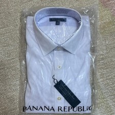 Banana Republic Mens Non-Iron Classic Fit Striped Dress Shirt Purple White L NWT