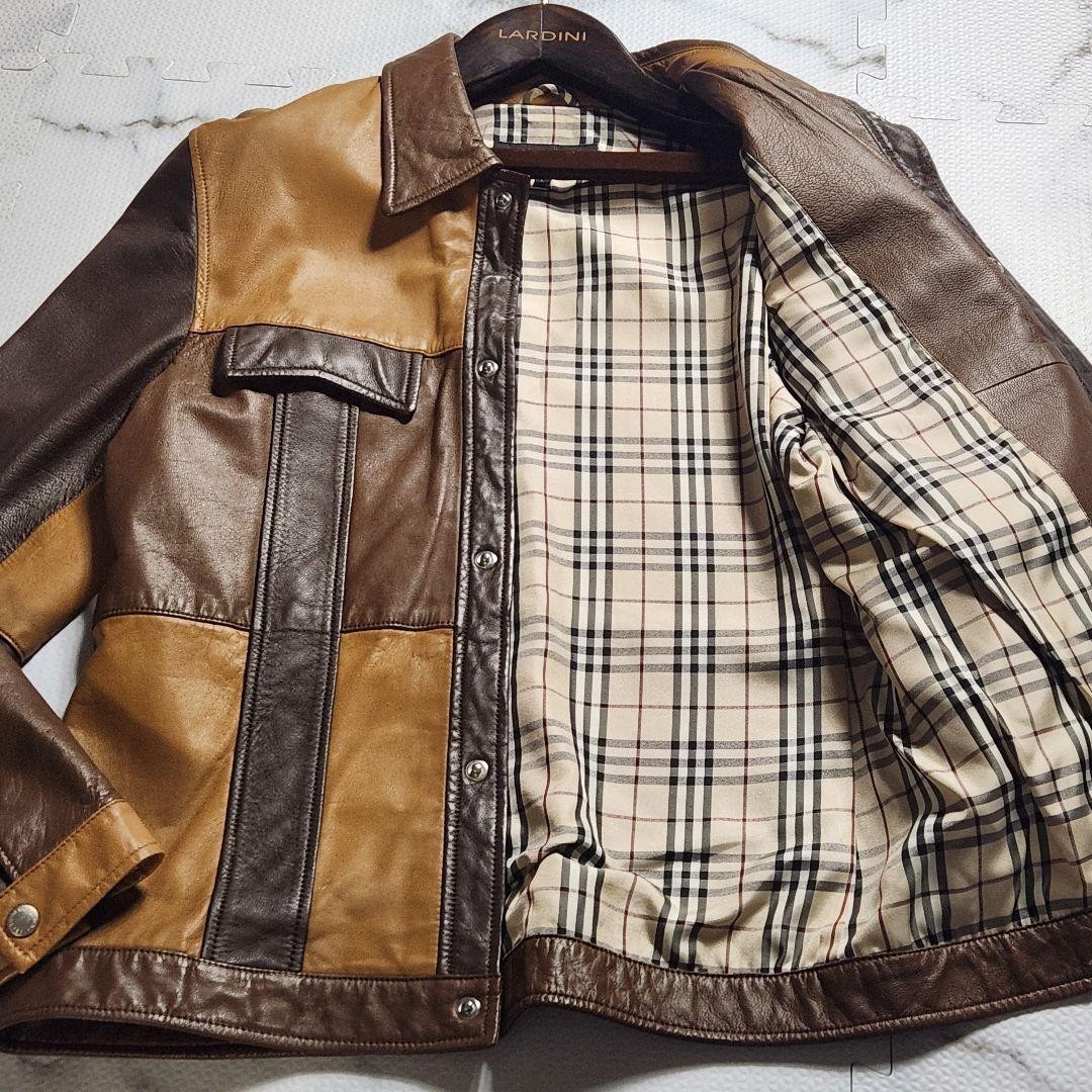 BURBERRY BLACK LABEL Lambskin Patchwork Leather J… - image 1