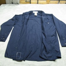 Carhartt FR Work Shirt Men XL Blue Pockets Flame Resistant Button Down Logo Zach
