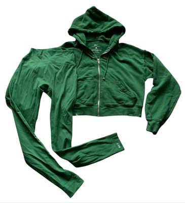SET ACTIVE green Airluxe Leggings & Hoodie Sweatshirt Set Lot sz S