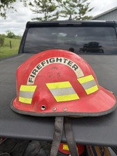 Vintage Red Firefighter Helmet with Reflectiv...