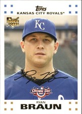 2007 Topps Opening Day #169 Ryan Braun RC Rookie Card. rookie card picture