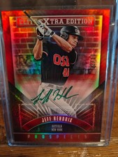 2015 Panini Elite Extra Edition Jeff Hendrix Green Ink /10 Auto Yankees NO. 124