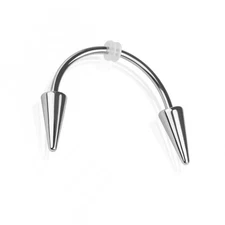 16G Smiley Vampire Fangs Spike Horseshoe Barbell 19mm Piercing Jewelry Sold Each