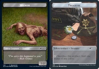 Light Play x 1 Walker (Bicycle Girl) Token // Treasure Token - Foil WotC Shootin