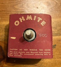 NOS Ohmite 1000 Ohm Model J 50 Watt porcelain rheostat potentiometer - TESTED
