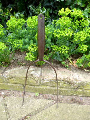 Vintage Pitch Fork - 2 Prong Old Farm Agricultural Tool Head