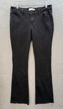 KanCan Jeans Womens 11/29 Black Denim Houston Low Rise Frayed Hem Bootcut Preppy