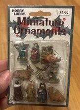 Nativity Set Miniature Ornaments Figures Figurines Christmas Holiday Decor