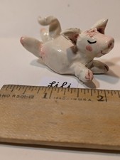 Pretty Little Pink Piggy Lili, WhimsiClay mini Sculpture, Amy Lacombe original