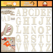 52 Pcs 12" Unfinished Wooden Alphabet Letters for DIY, Home Decor, Parties, Craf